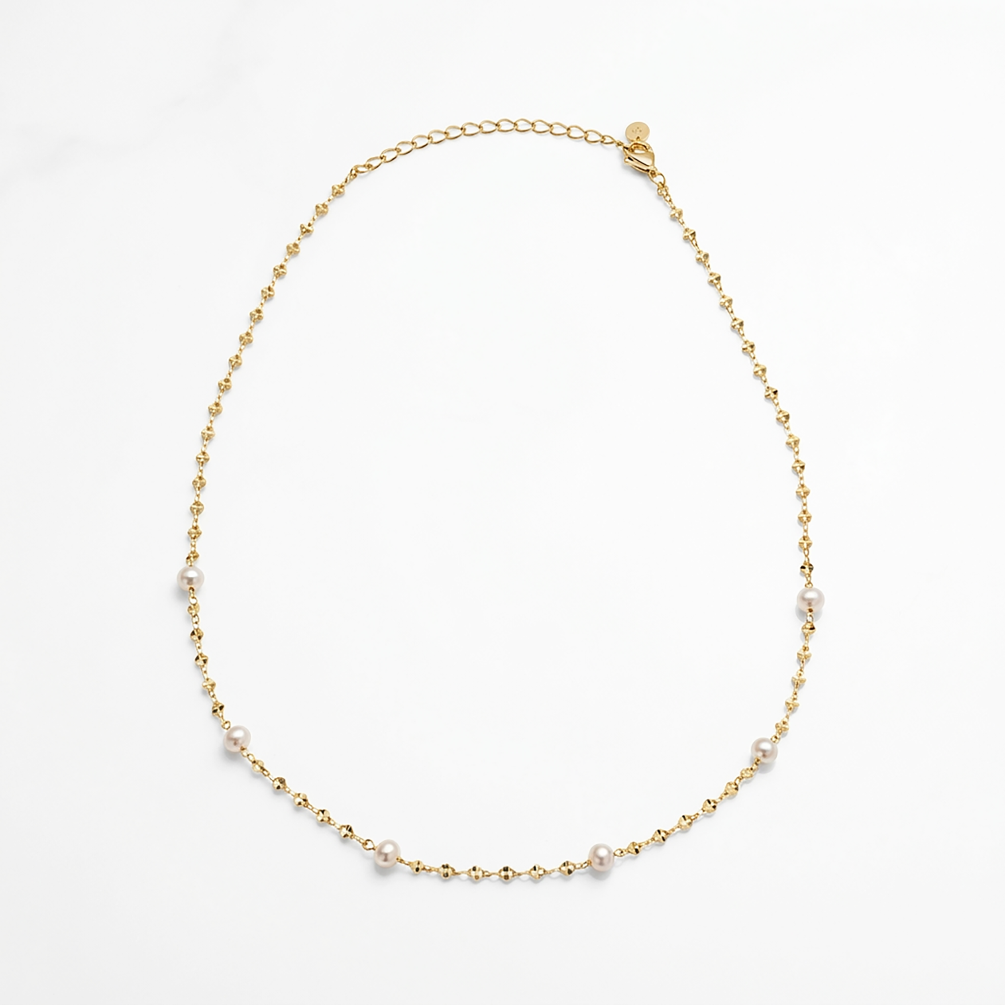 925 Sterling Silver Freshwater Pearl Buckle Chain Necklace