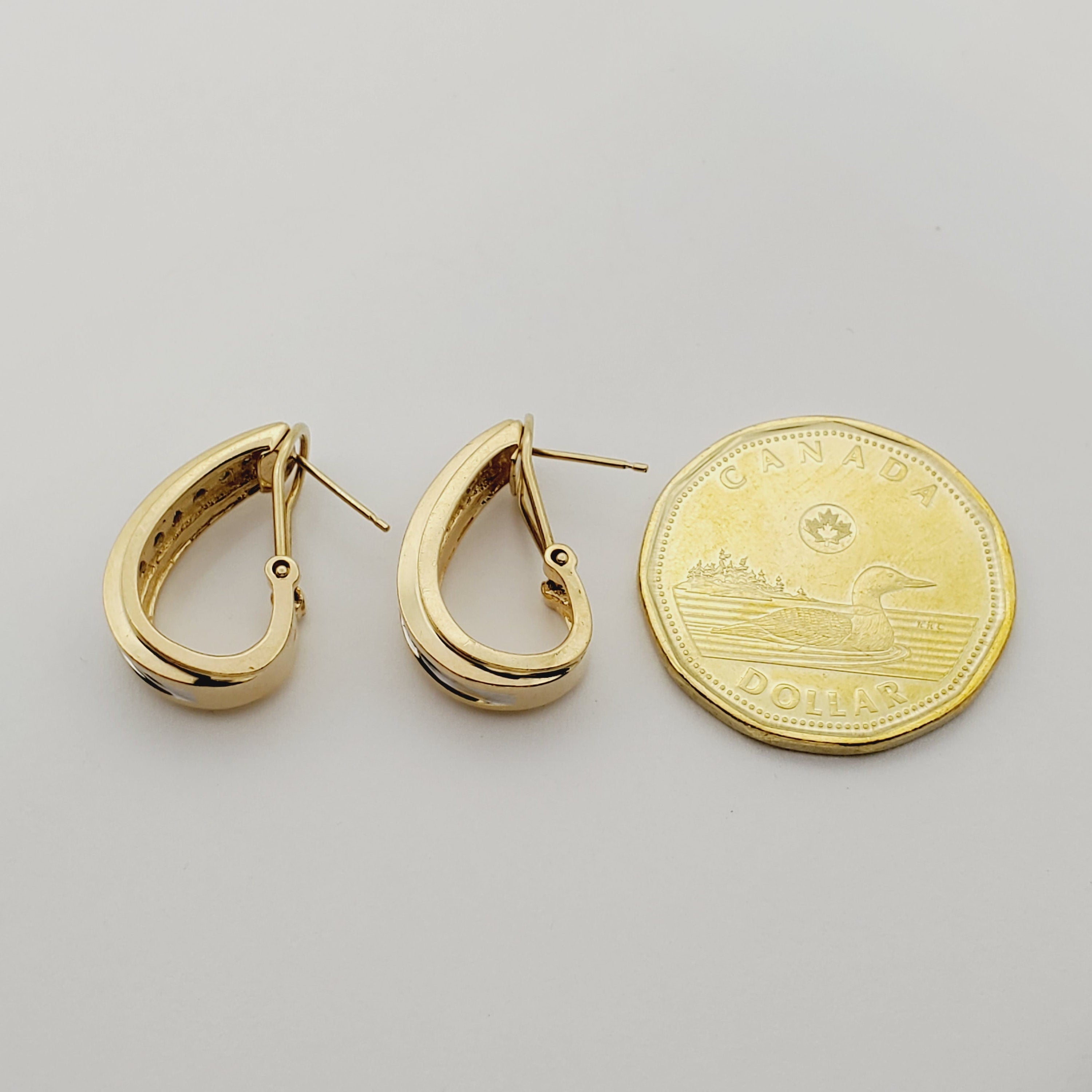 14K Yellow Gold Diamond Huggie Earrings, Natural Diamond Hoop Earrings, Solid Gold Hinged Hoops, Luxury Diamond Earrings, Gift for Her