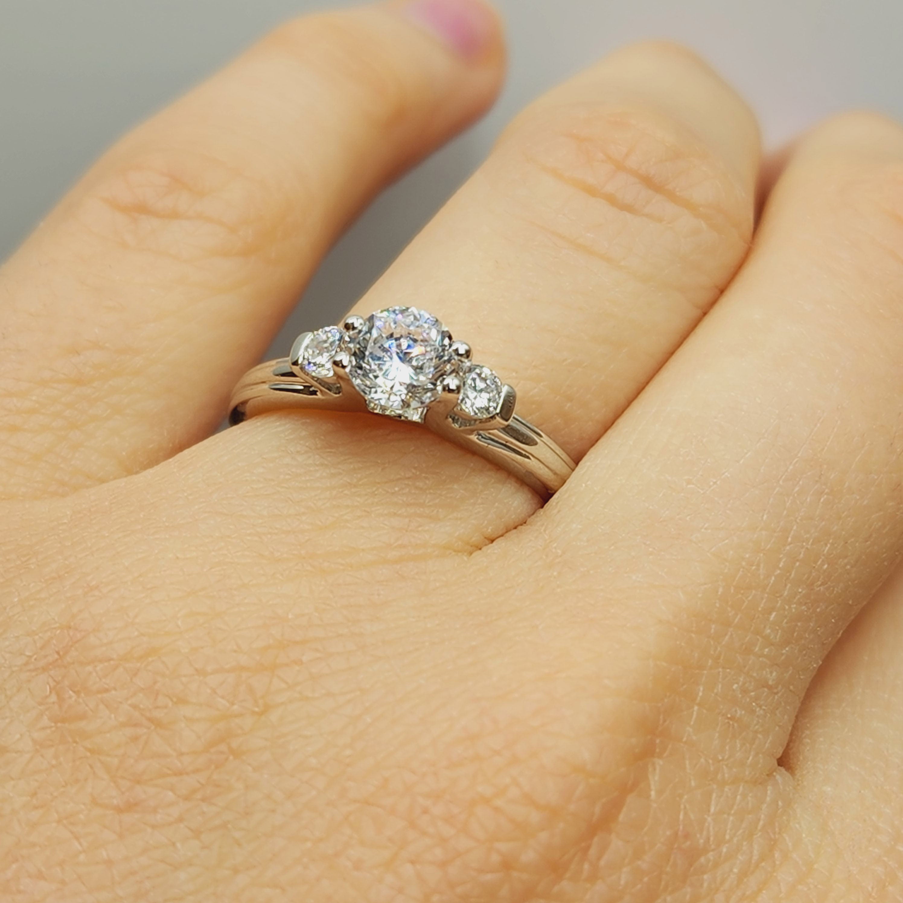 Sterling Silver CZ Ring, 1.80ct Cubic Zirconia, Gift for Girlfriend