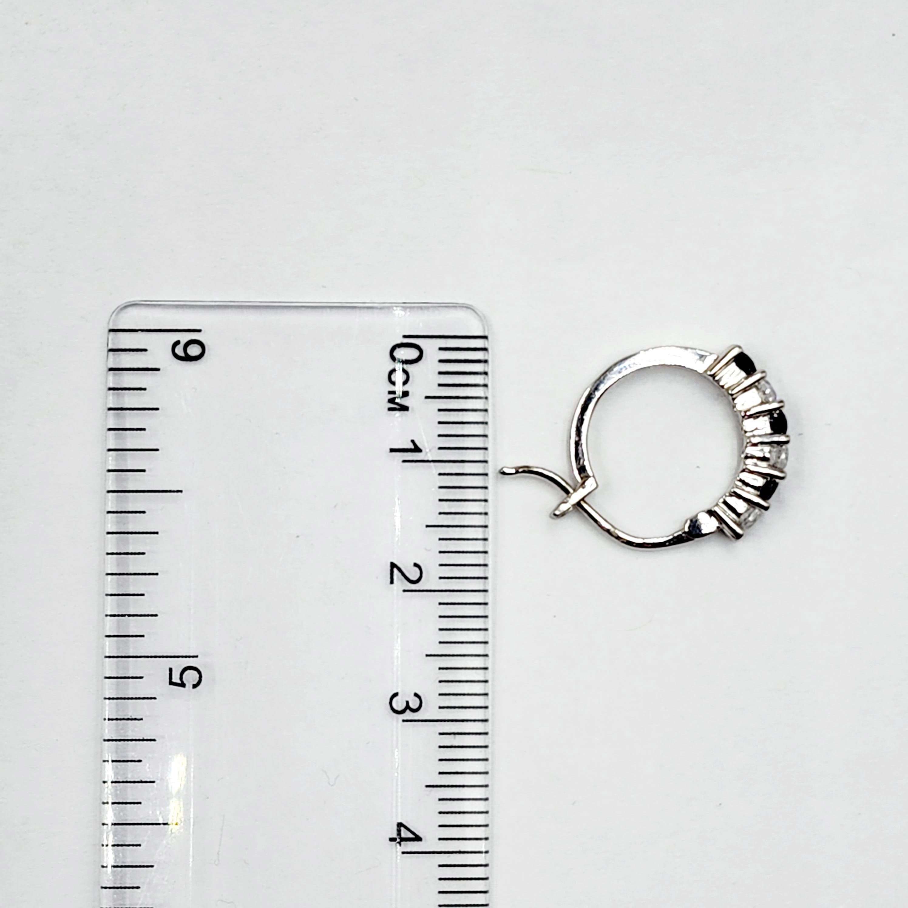 Sterling Silver Sapphire Hoop Earrings, Blue Sapphire Earrings, CZ Hoop Earrings, Small Silver Hoops