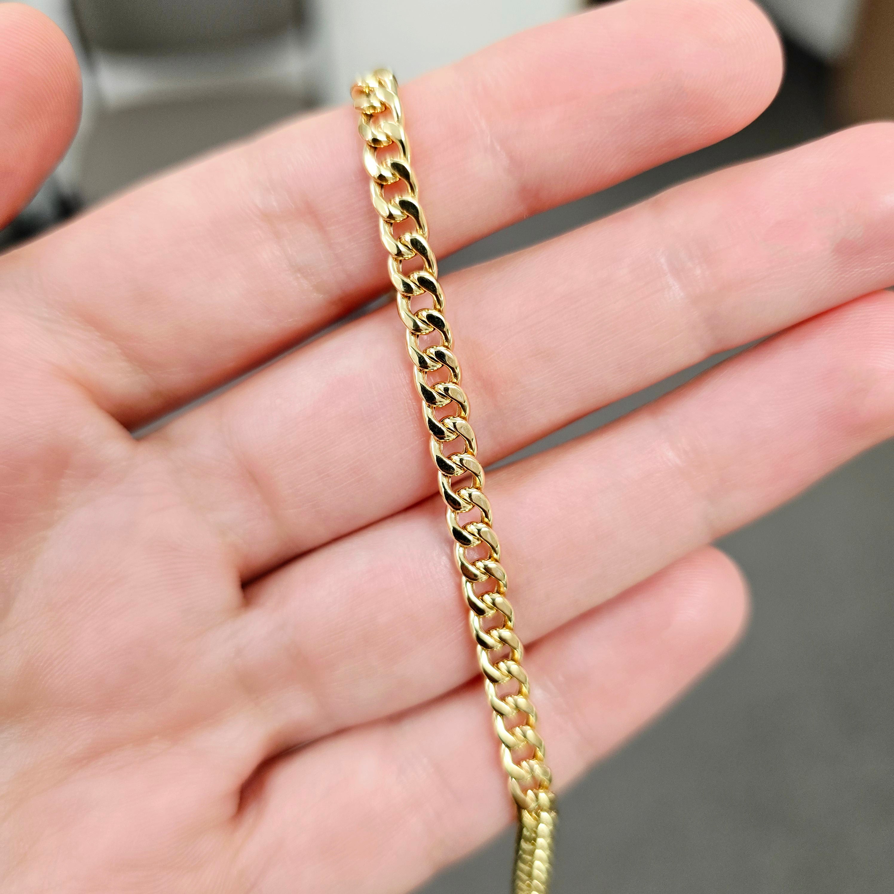 14K Yellow Gold Cuban Link Bracelet 4.5mm, 8.75 Inch