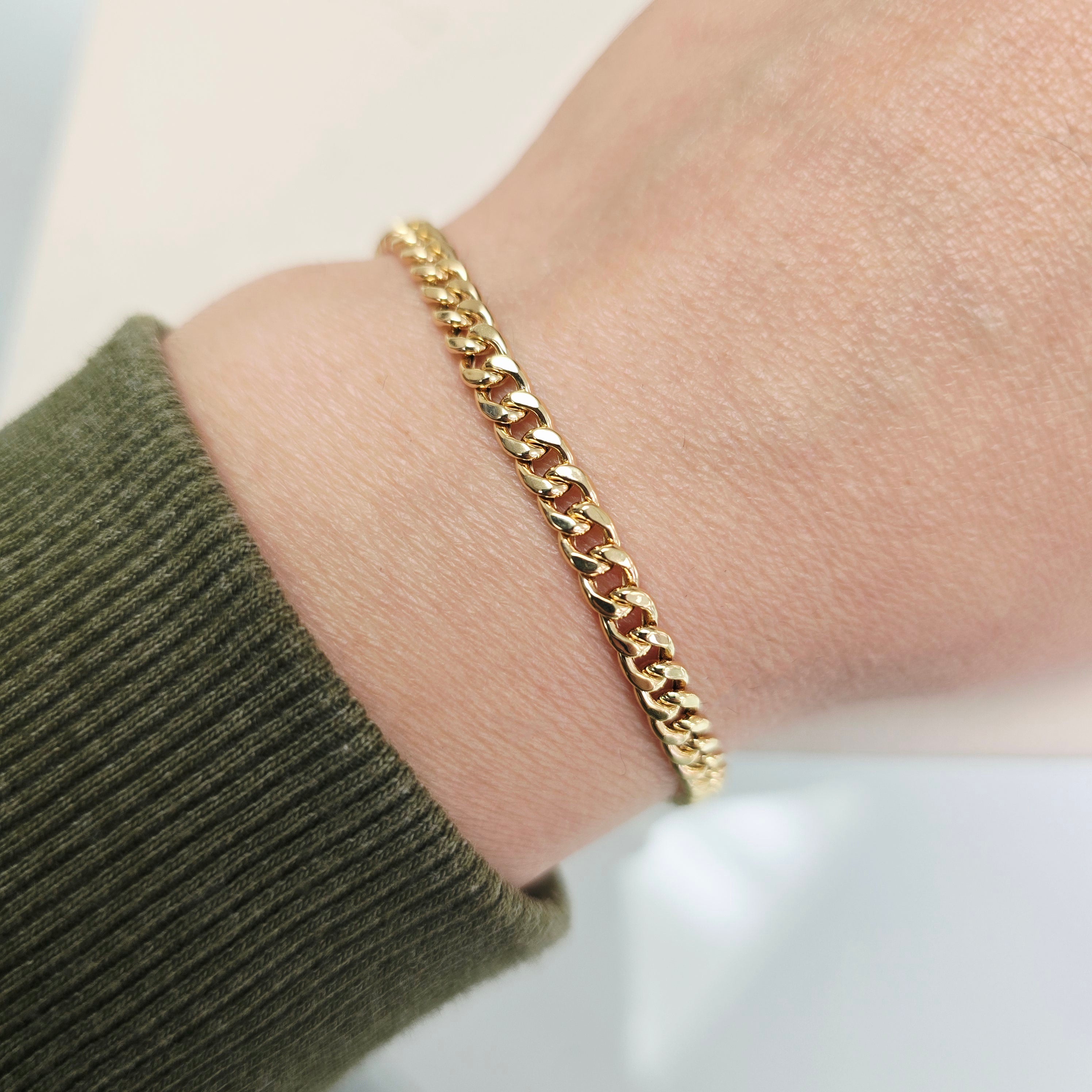 14K Yellow Gold Cuban Link Bracelet 4.5mm, 8.75 Inch