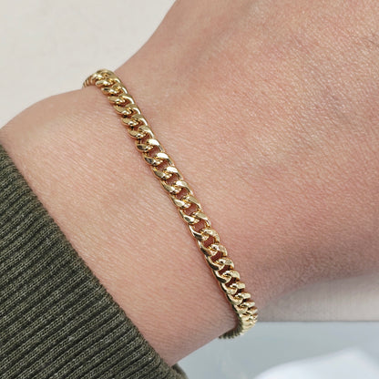 14K Yellow Gold Cuban Link Bracelet 4.5mm, 8.75 Inch