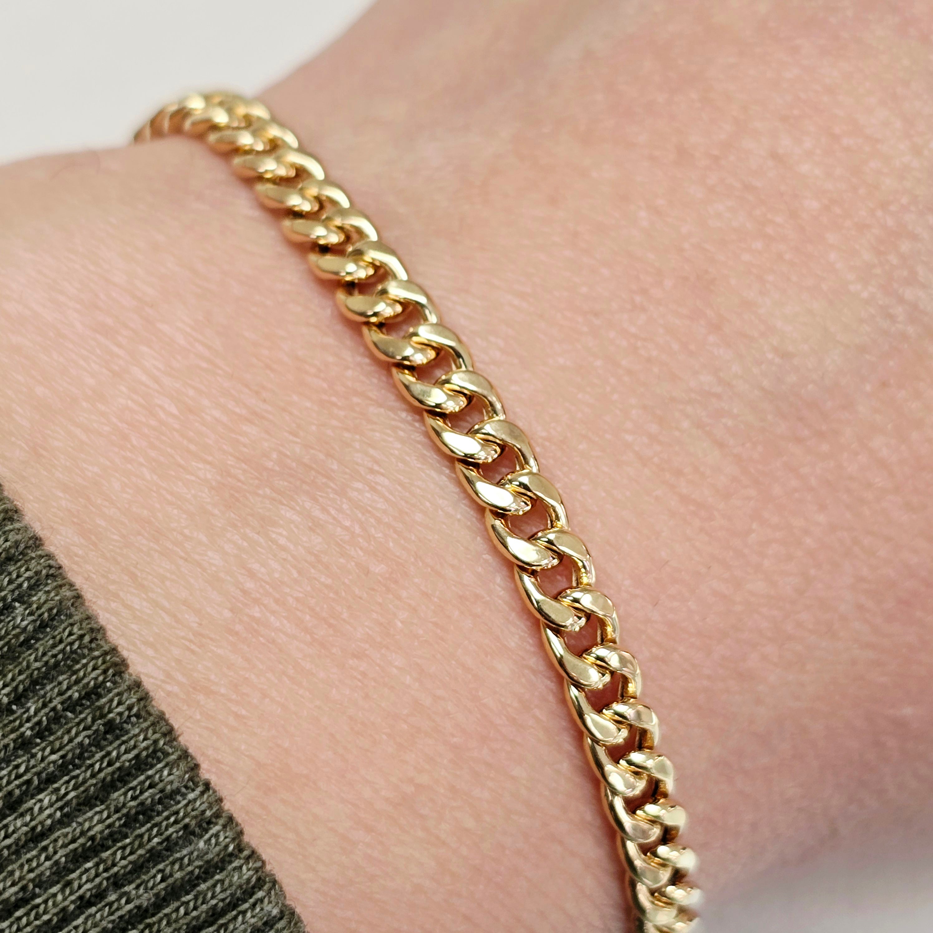 14K Yellow Gold Cuban Link Bracelet 4.5mm, 8.75 Inch