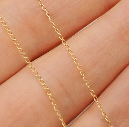 14K Yellow Gold Chain, 0.8 mm, 16 inches