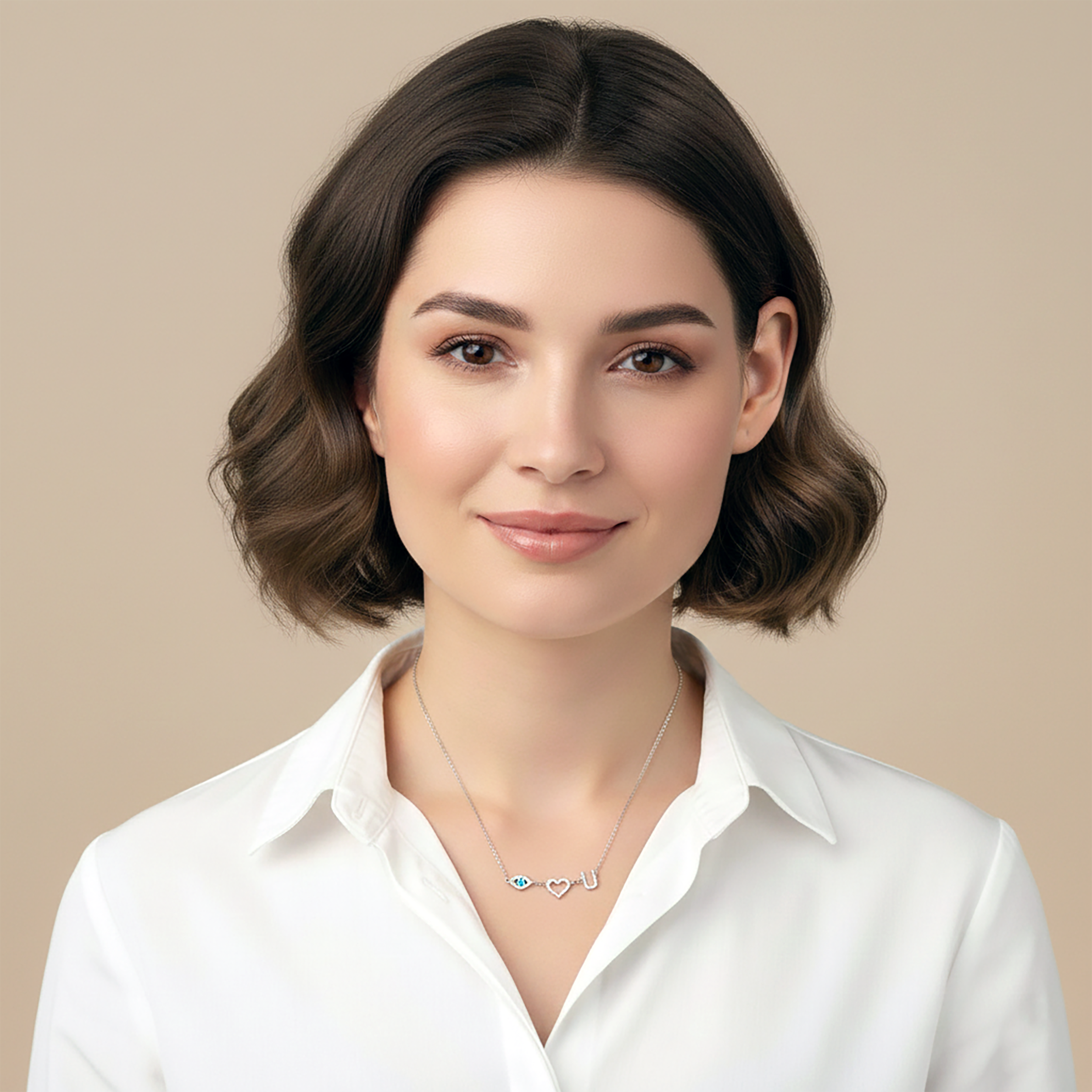 Diamond "Eye Love You" Necklace | Sterling Silver 0.25ct