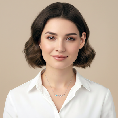 Diamond "Eye Love You" Necklace | Sterling Silver 0.25ct