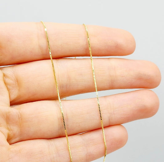 10K Yellow Gold Box Chain, 18 inches