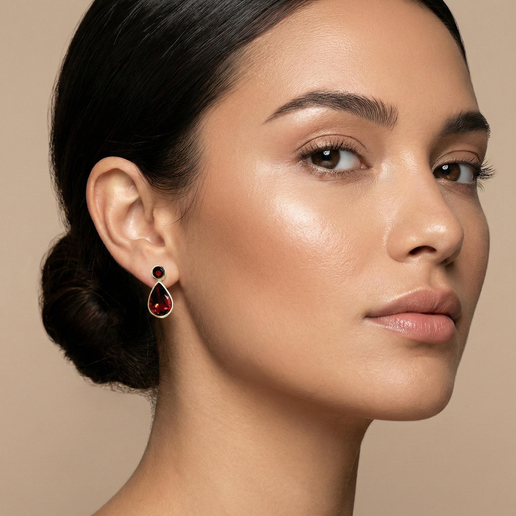 14k Yellow Gold Teardrop Genuine Gemstone 4.7cts Drop Stud Earrings, Birthstone Earrings for Women