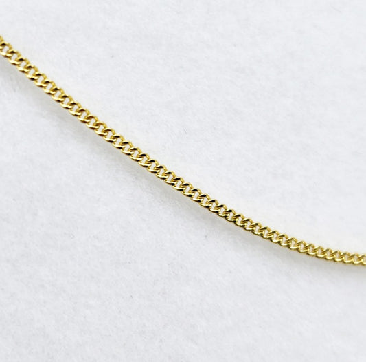 10K Yellow Gold Curb Chain, 0.8mm, 20 inches
