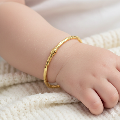 10K Gold Baby Bangle, Toddler Bracelet
