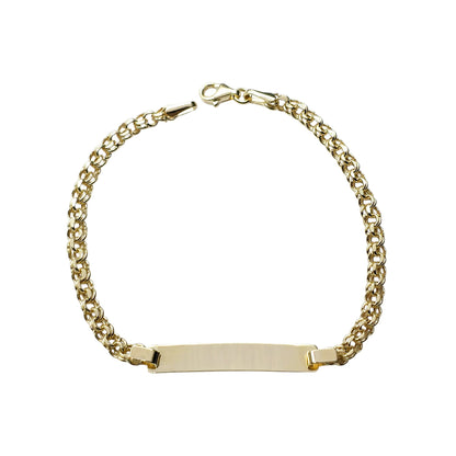 10K Yellow Gold Bracelet, 7 inches, Engravable Name ID Bracelet,  Name Bar ID Bracelet, Engraving personalized Gold Engraved Bar Bracelet