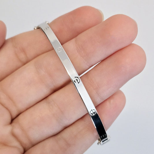 10K White Gold Bangle, Bridesmaid Gift Bangle