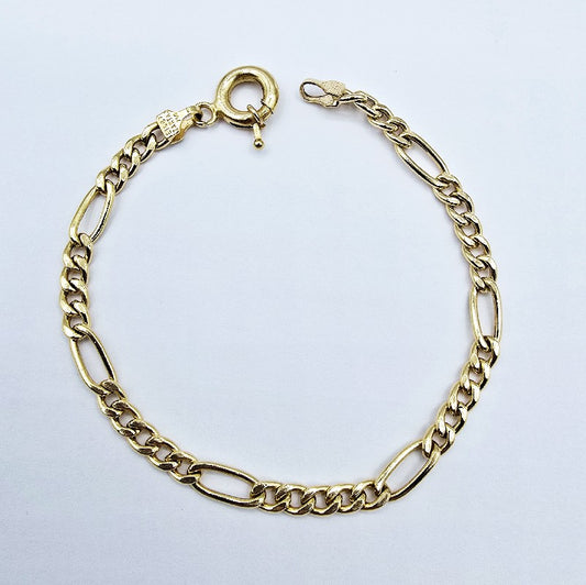 18K Yellow Gold Bracelet, 4mm, 7.25 inches