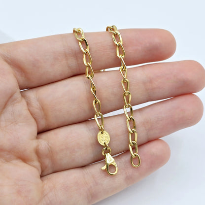 18K Yellow Gold Bracelet, 3.7mm, 7.5 inches