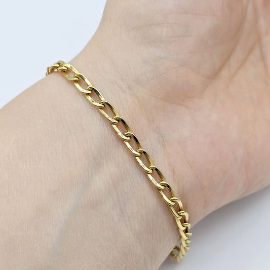18K Yellow Gold Bracelet, 3.7mm, 7.5 inches