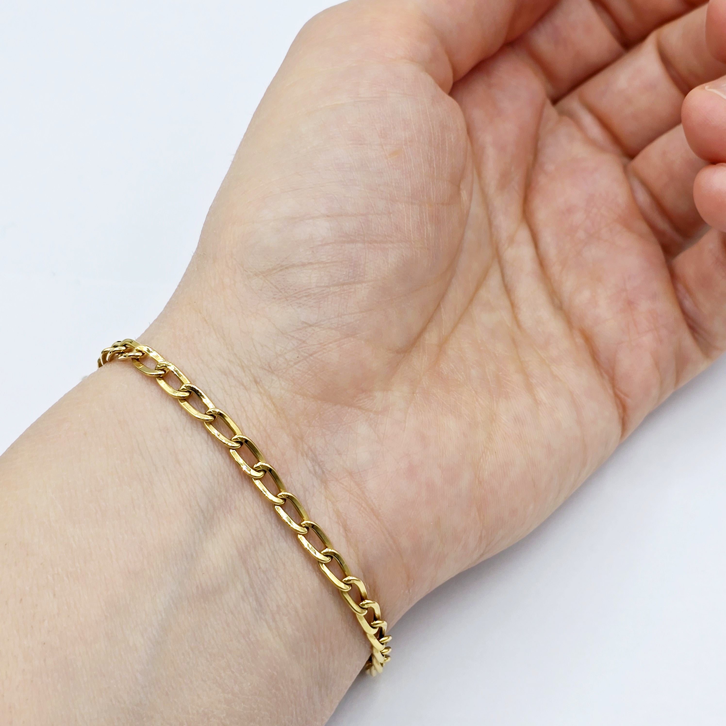 18K Yellow Gold Bracelet, 3.7mm, 7.5 inches