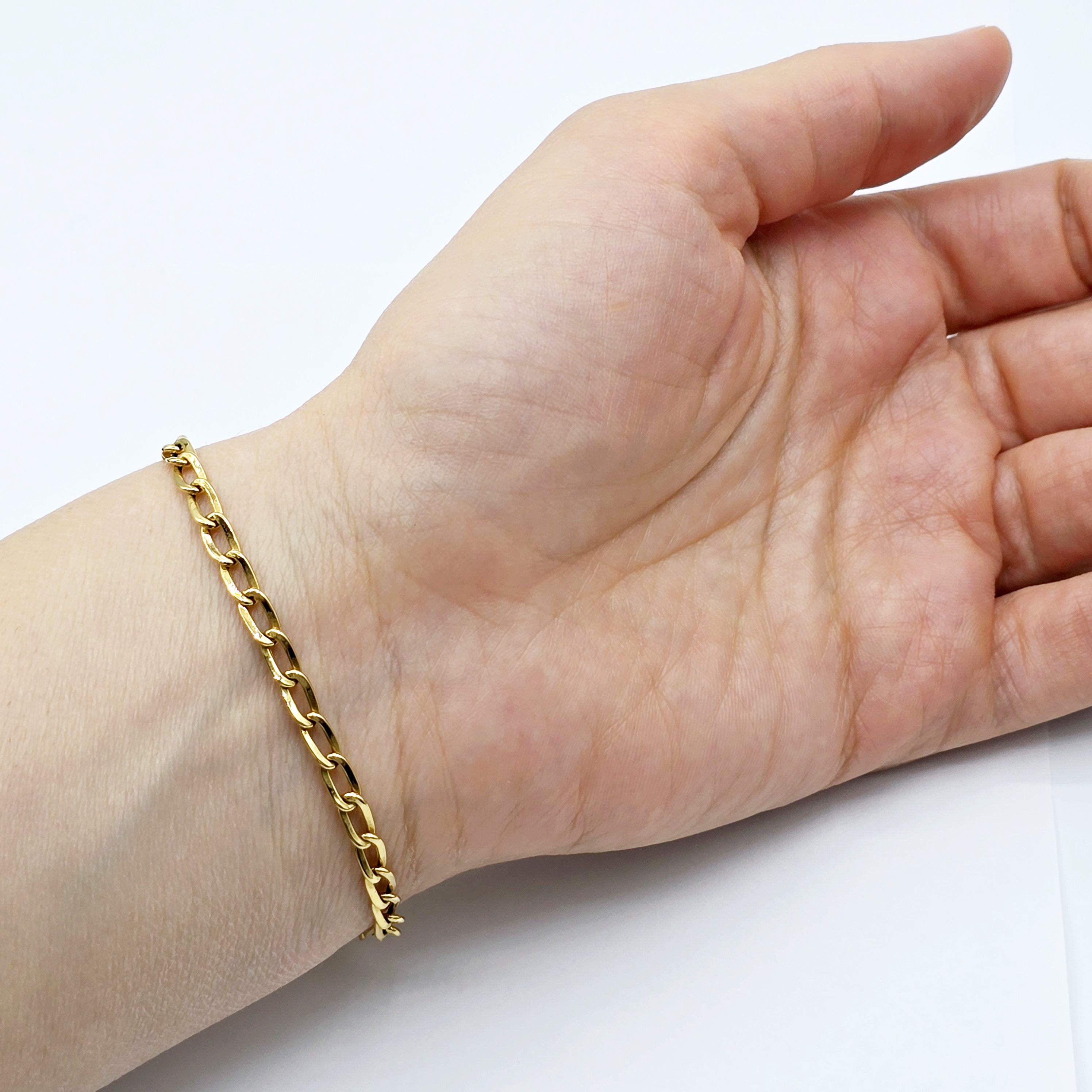 18K Yellow Gold Bracelet, 3.7mm, 7.5 inches