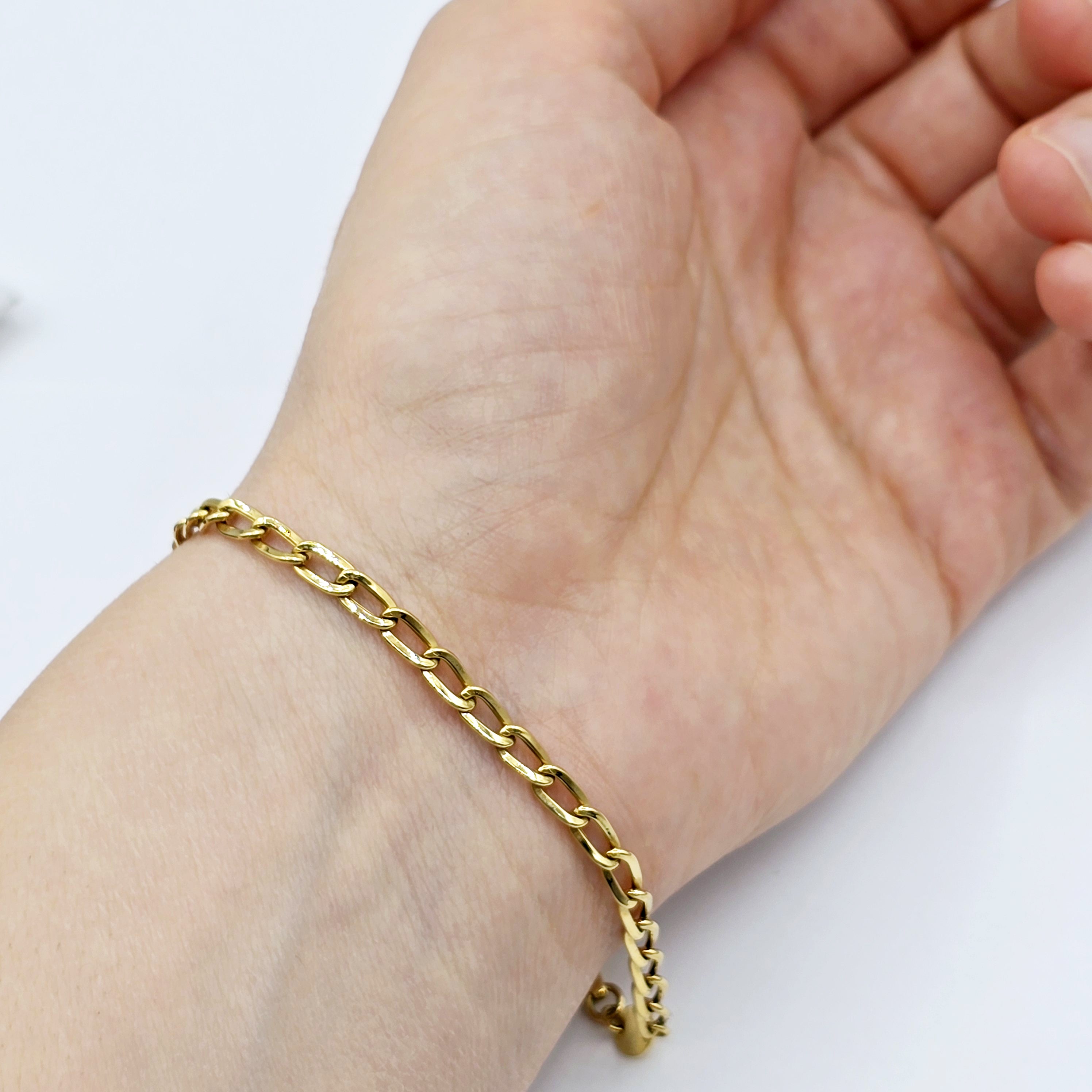 18K Yellow Gold Bracelet, 3.7mm, 7.5 inches