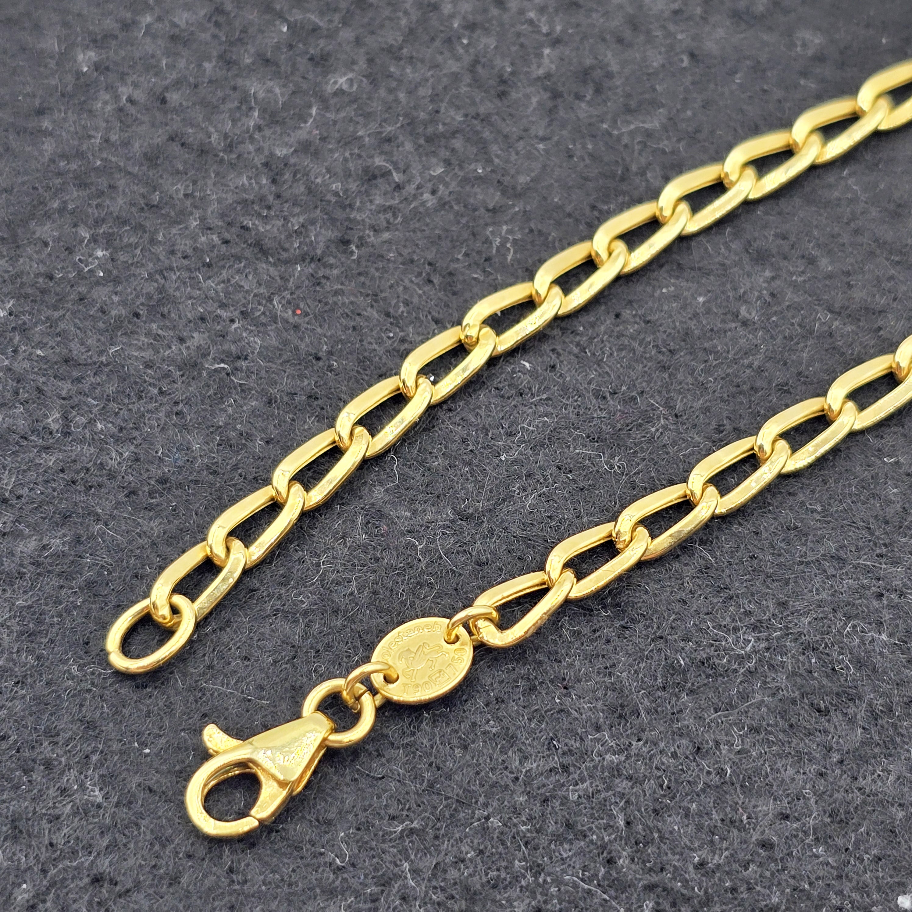 18K Yellow Gold Bracelet, 3.7mm, 7.5 inches