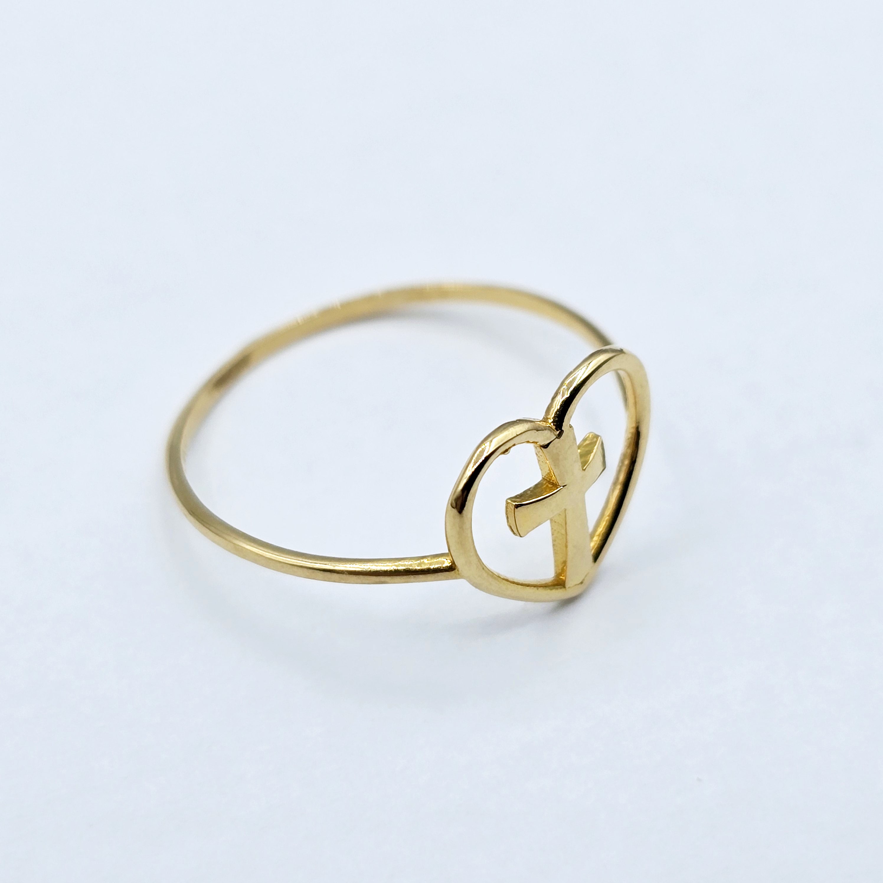 18K Yellow Gold Cross Ring