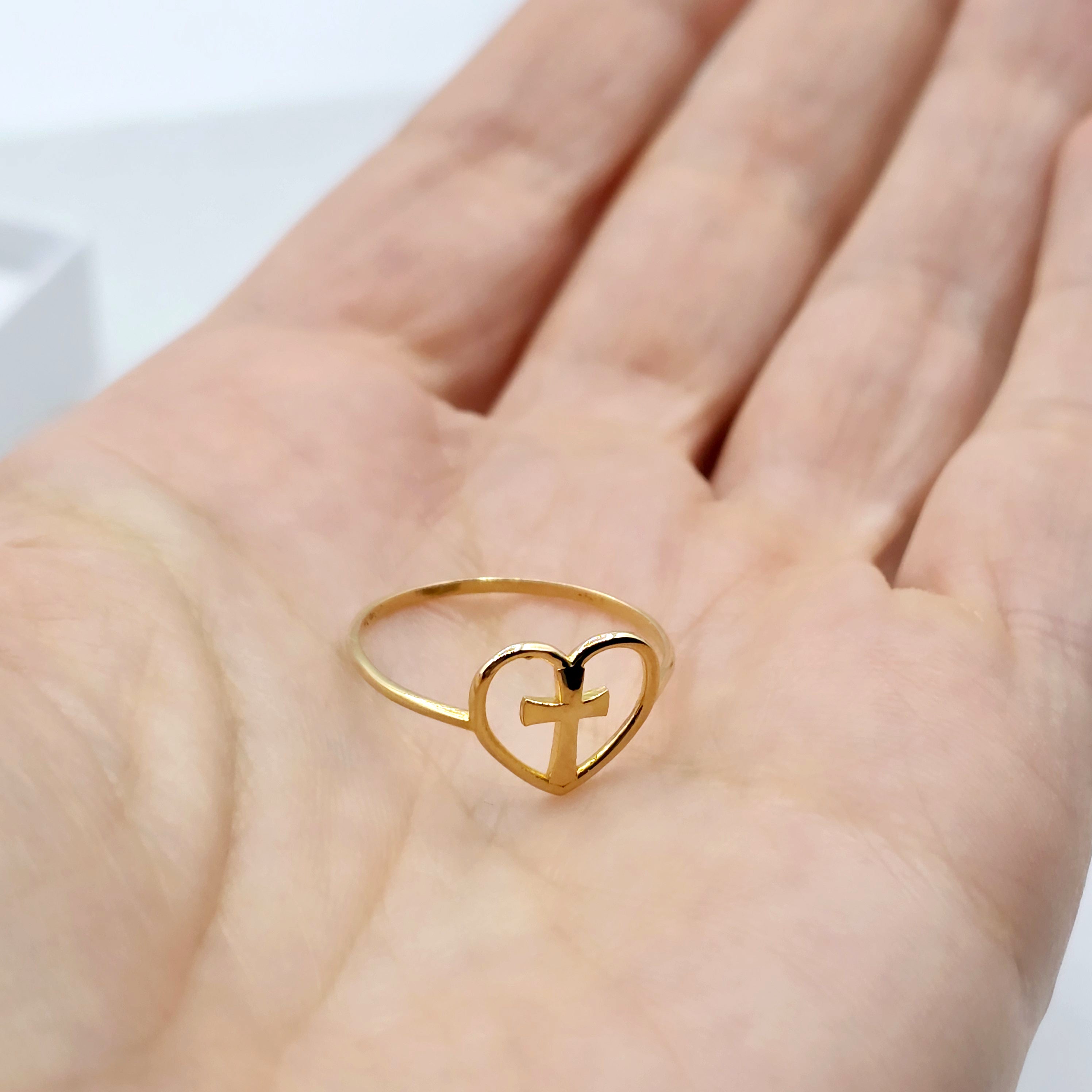 18K Yellow Gold Cross Ring