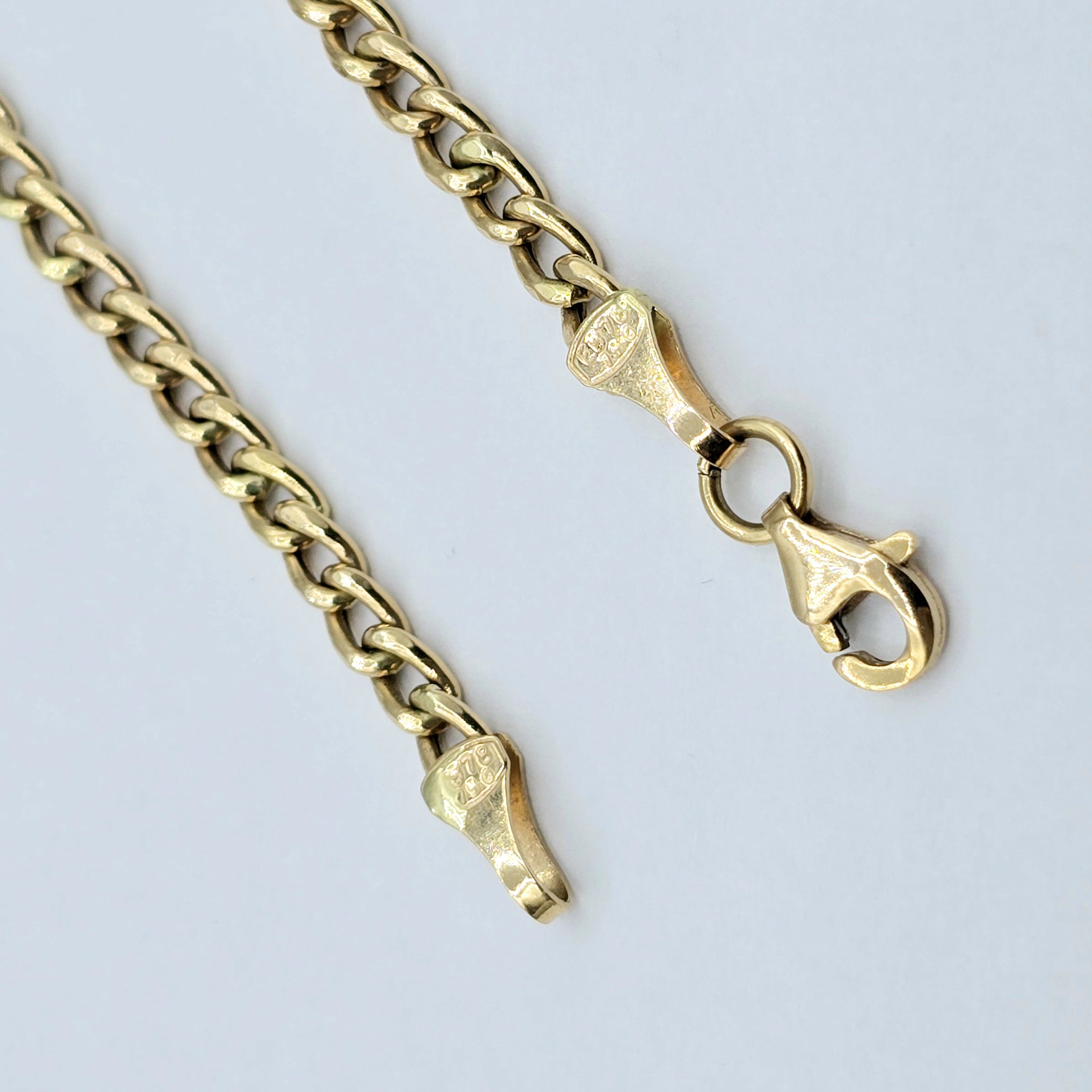 18K Yellow Gold Chain 20", 3.5mm Solid Gold Chain,  Unisex Gold Necklace