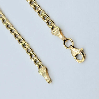 18K Yellow Gold Chain 20", 3.5mm Solid Gold Chain,  Unisex Gold Necklace