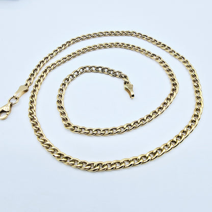 18K Yellow Gold Chain 20", 3.5mm Solid Gold Chain,  Unisex Gold Necklace