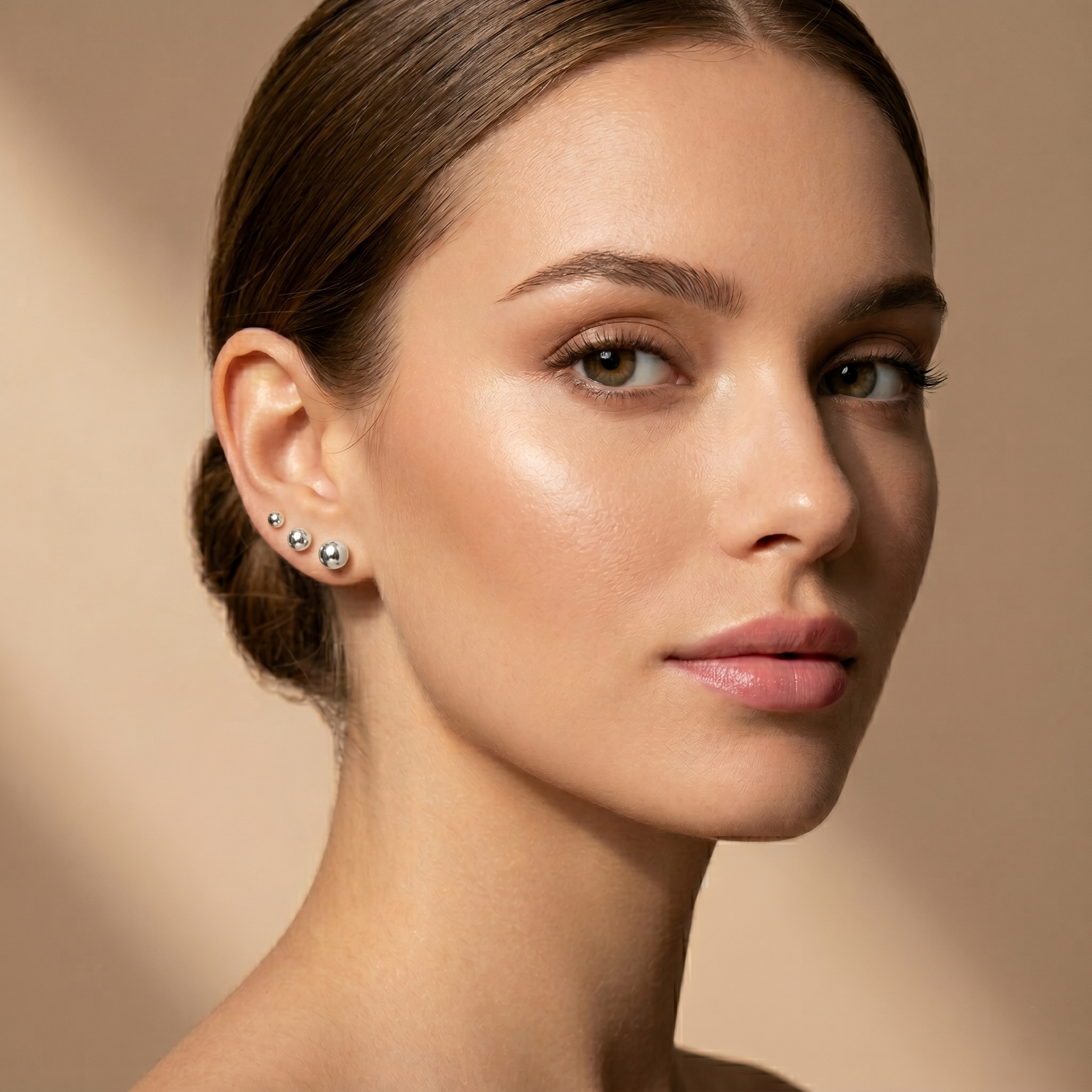 10K Gold Ball Stud Earrings, Textured or Plain, Minimalist Jewelry