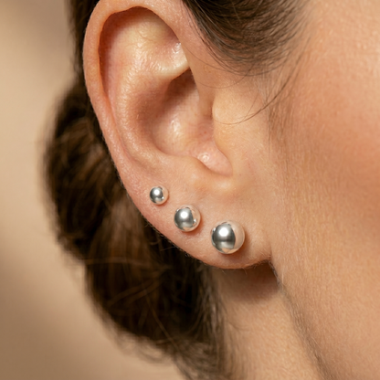 10K Gold Ball Stud Earrings, Textured or Plain, Minimalist Jewelry