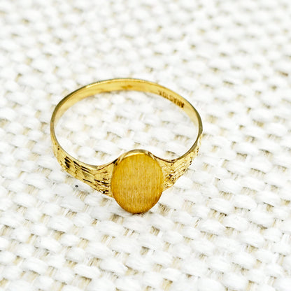 10K Solid Gold Signet Ring: Engravable Personalized Heirloom