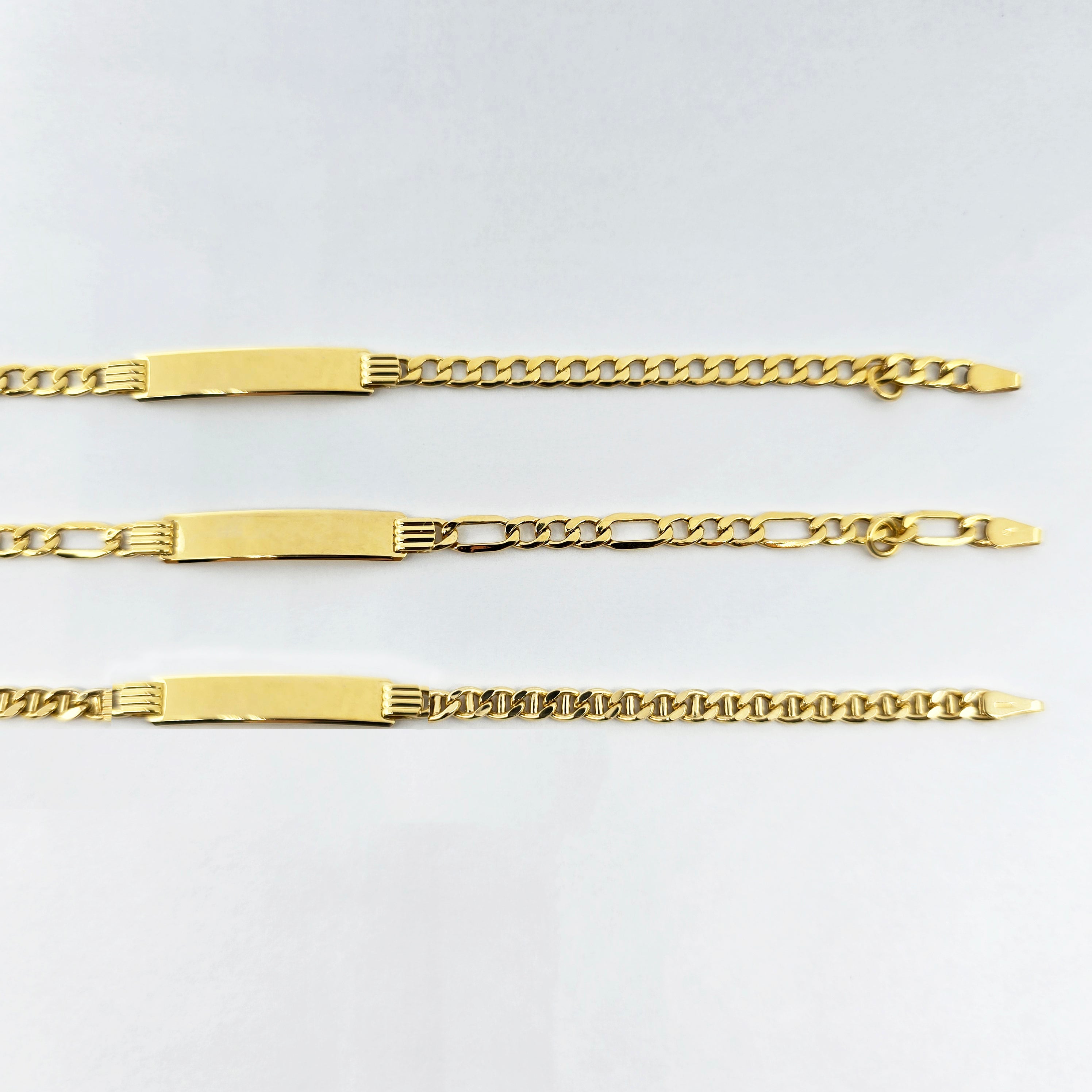 Solid Gold ID Bracelet 7.5" , Engravable Name Plate, Personalized Gold Bracelet, Gift Jewelry, Custom Name Jewelry Gift, Gold ID Bracelet