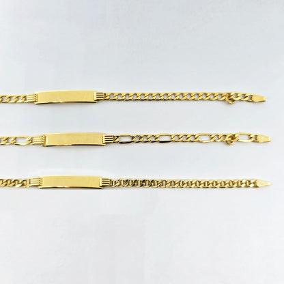 Solid Gold ID Bracelet 7.5" , Engravable Name Plate, Personalized Gold Bracelet, Gift Jewelry, Custom Name Jewelry Gift, Gold ID Bracelet