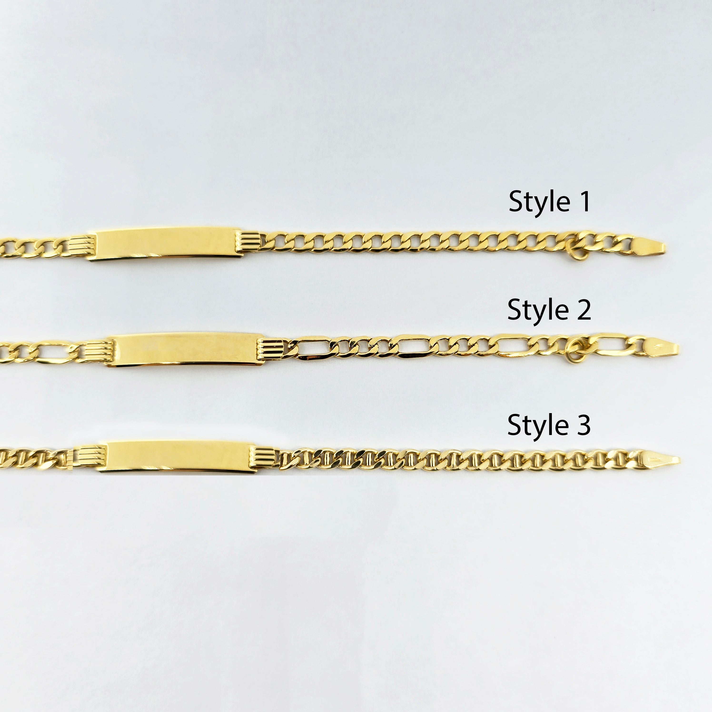 Solid Gold ID Bracelet 7.5" , Engravable Name Plate, Personalized Gold Bracelet, Gift Jewelry, Custom Name Jewelry Gift, Gold ID Bracelet