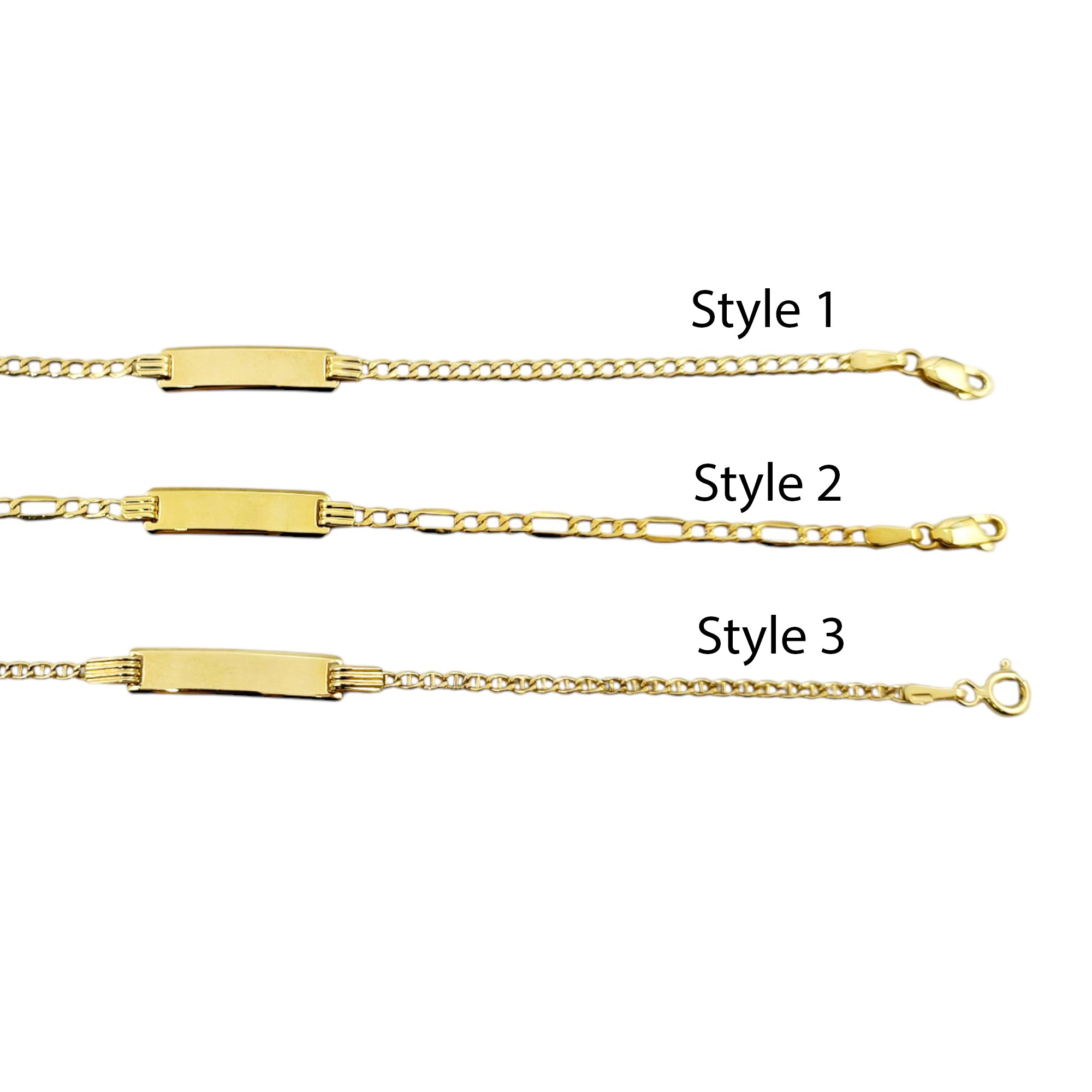 Solid Gold Baby ID Bracelet: Engravable 10K Gold, Child Size