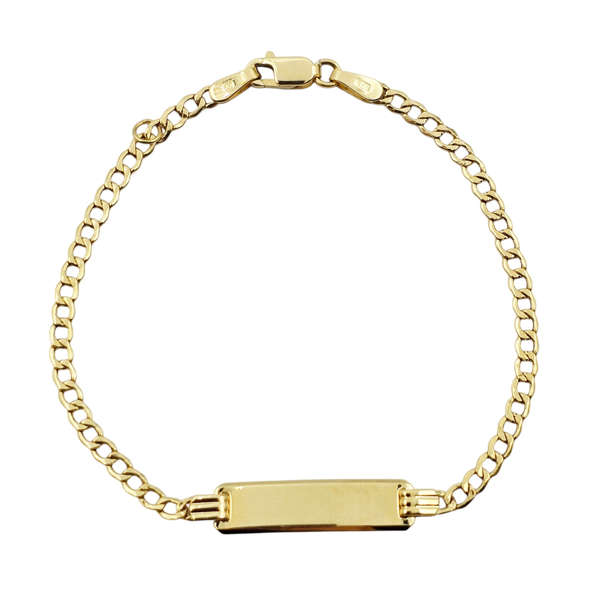 Solid Gold Baby ID Bracelet: Engravable 10K Gold, Child Size