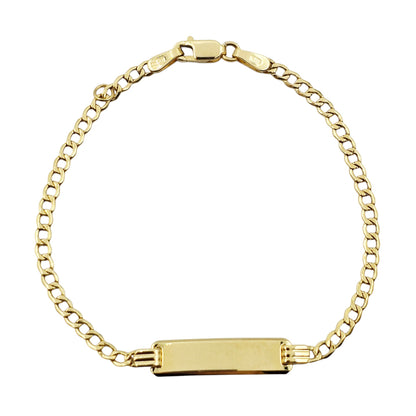 Solid Gold Baby ID Bracelet: Engravable 10K Gold, Child Size