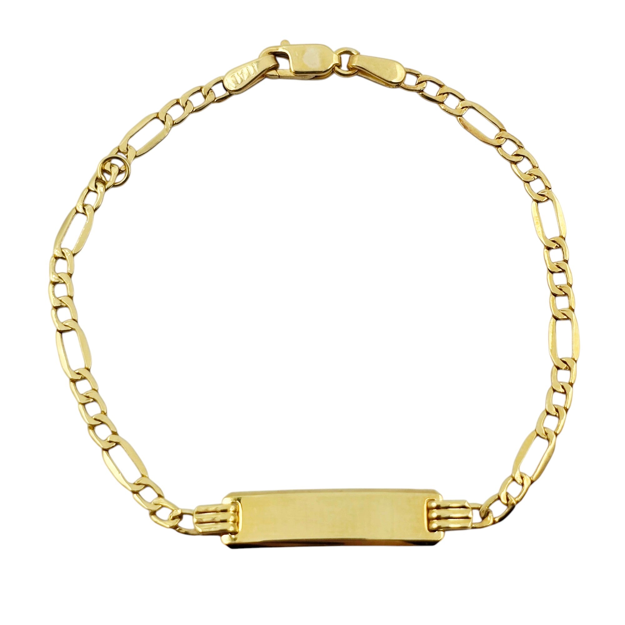 Solid Gold Baby ID Bracelet: Engravable 10K Gold, Child Size