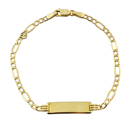 Solid Gold Baby ID Bracelet: Engravable 10K Gold, Child Size