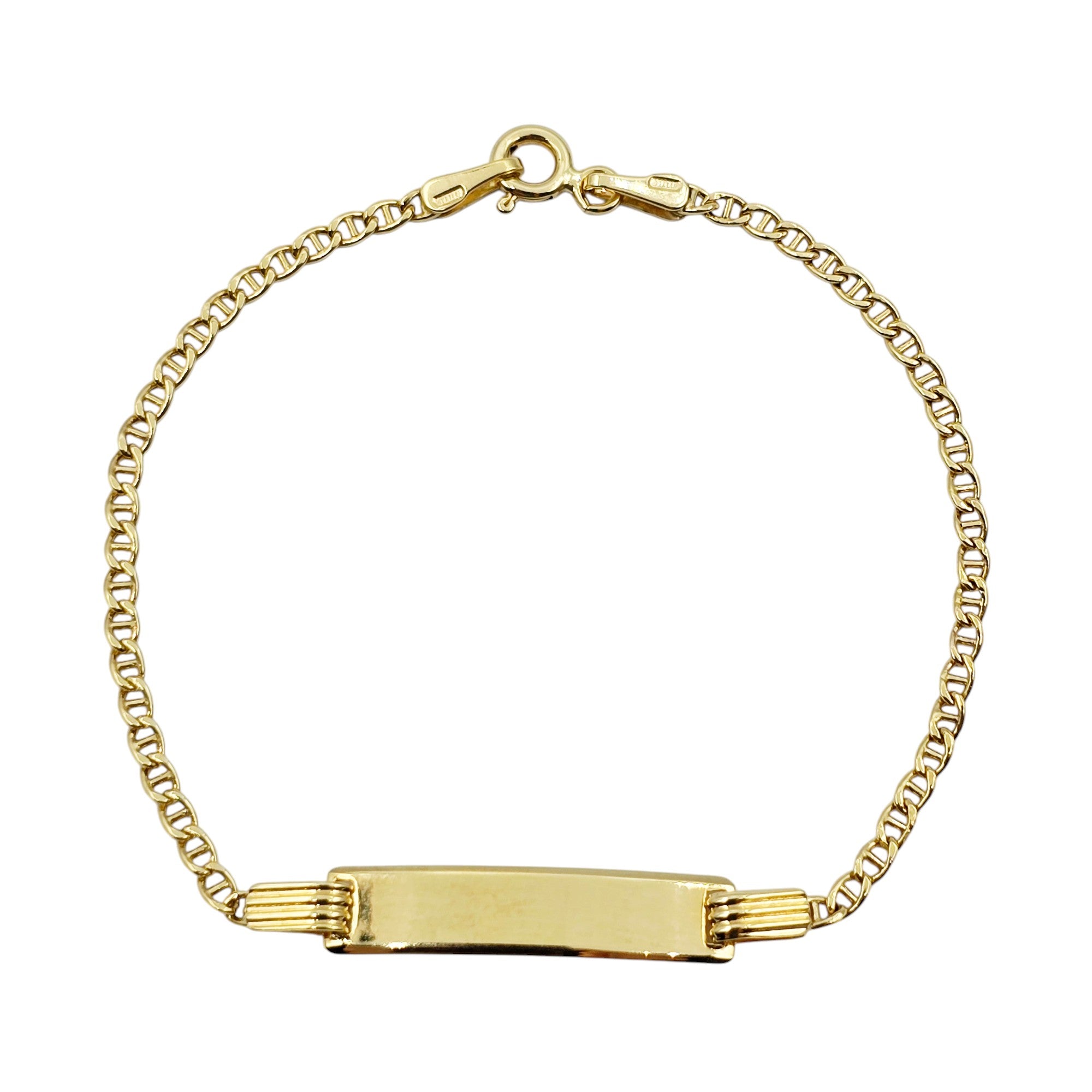 Solid Gold Baby ID Bracelet: Engravable 10K Gold, Child Size