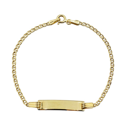 Solid Gold Baby ID Bracelet: Engravable 10K Gold, Child Size