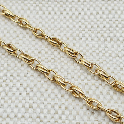 18K Solid Gold Oval Link Chain Necklace: Fine Jewelry Gift