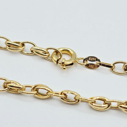 18K Solid Gold Oval Link Chain Necklace: Fine Jewelry Gift