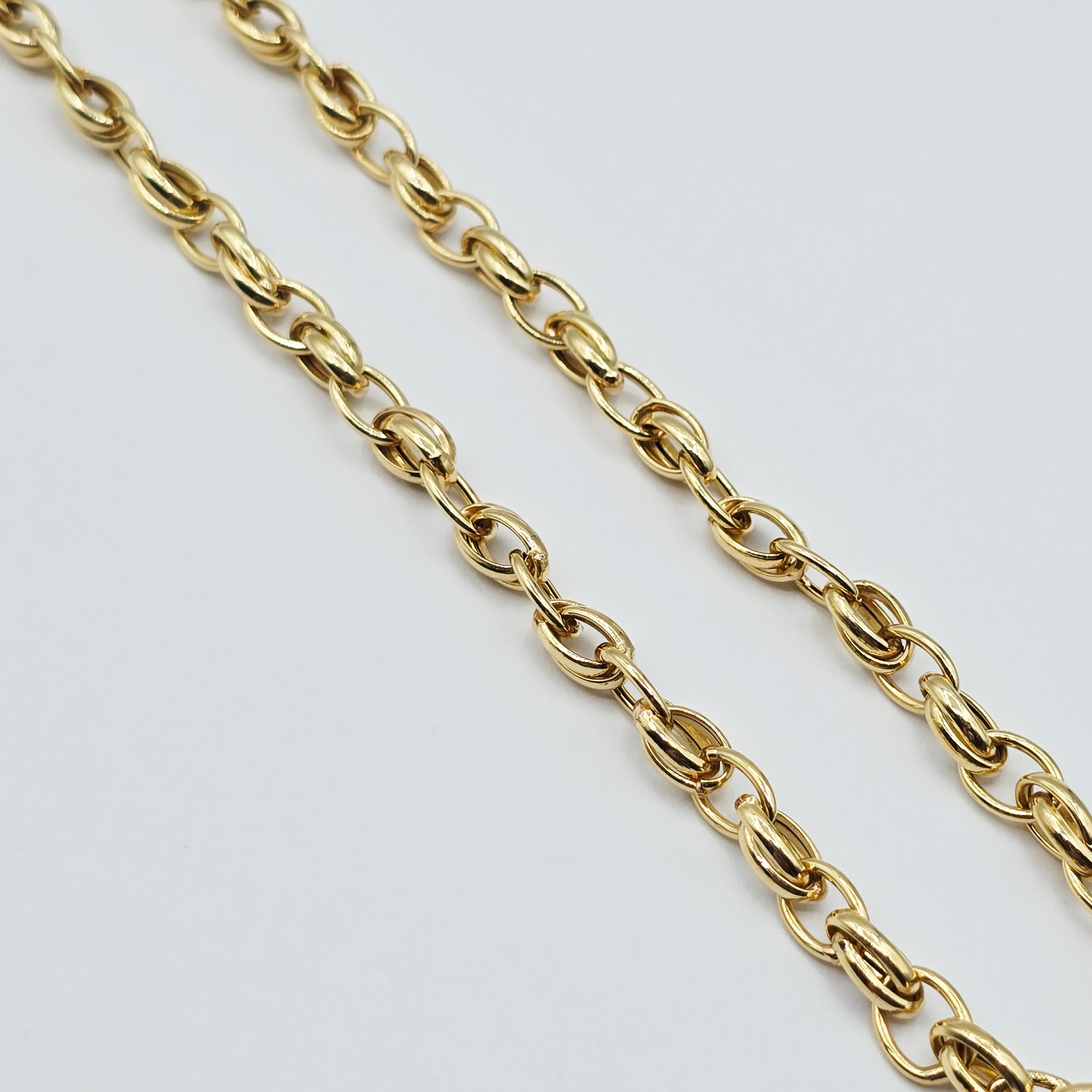 18K Solid Gold Oval Link Chain Necklace: Fine Jewelry Gift