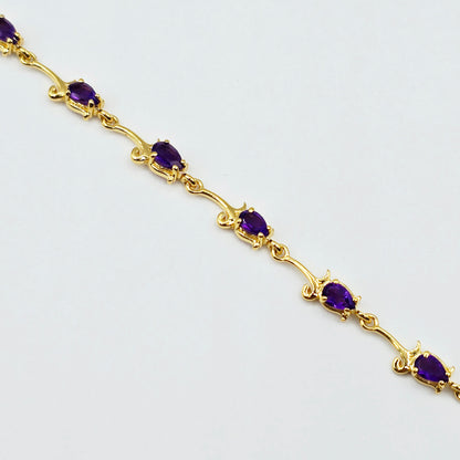 Amethyst Bracelet, 925 Sterling Silver Genuine Gemstone Jewelry , Dainty Gemstone Bracelet for women, Classic Bracelet, Bracelet For Her