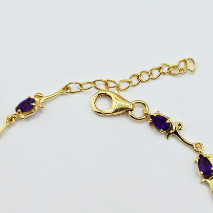 Amethyst Bracelet, 925 Sterling Silver Genuine Gemstone Jewelry , Dainty Gemstone Bracelet for women, Classic Bracelet, Bracelet For Her