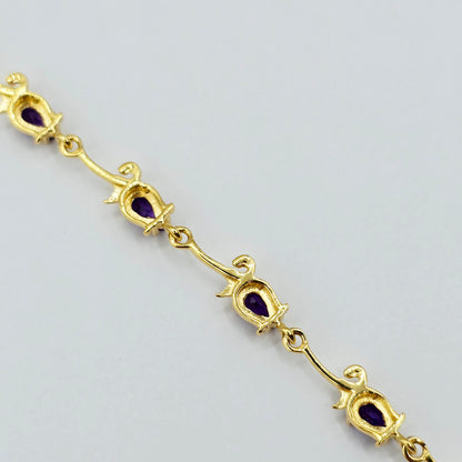 Amethyst Bracelet, 925 Sterling Silver Genuine Gemstone Jewelry , Dainty Gemstone Bracelet for women, Classic Bracelet, Bracelet For Her