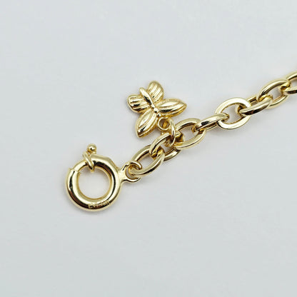 Yellow Gold Charm Bracelet with Heart, Star, Lock and Butterfly Charms , Adjustable Gold Bracelet, Gift for Her