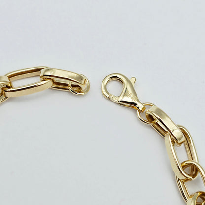 Yellow Gold Link Bracelet, Paperclip Chain Bracelet, Minimalist Fine Jewelry Gift
